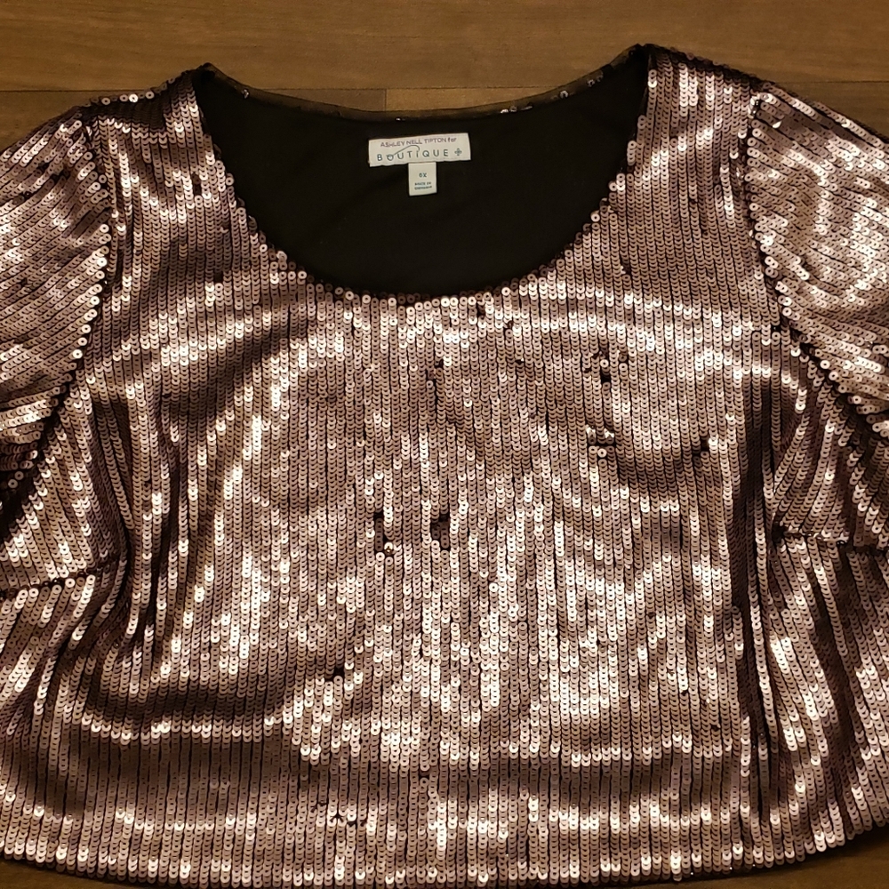 Womens Sequin Crop Top